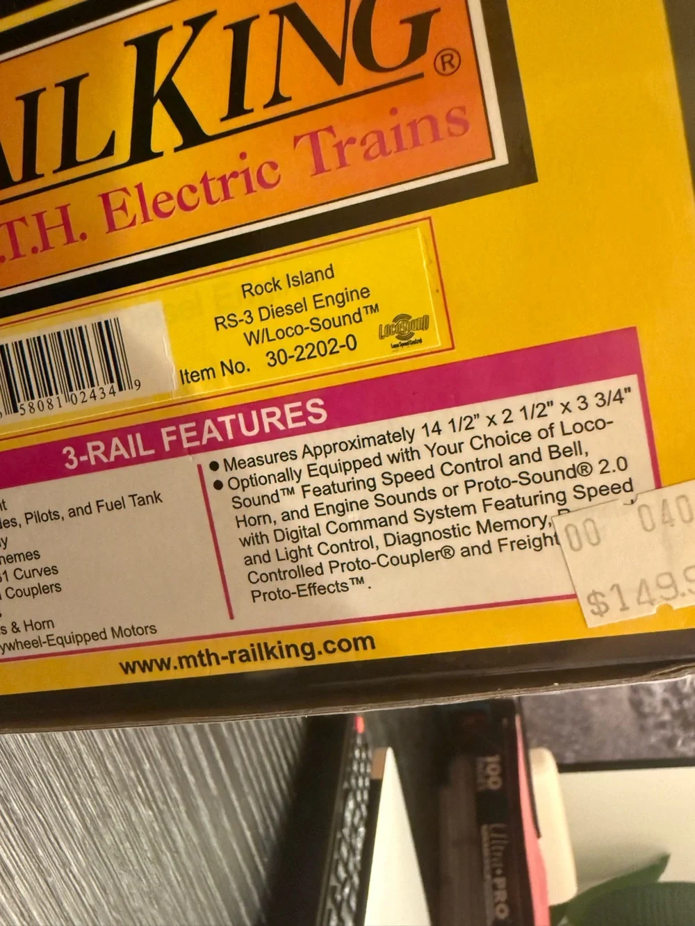 NIB Rail King Rock Island RS-3 Diesel Engine with Loco Sound Model Train